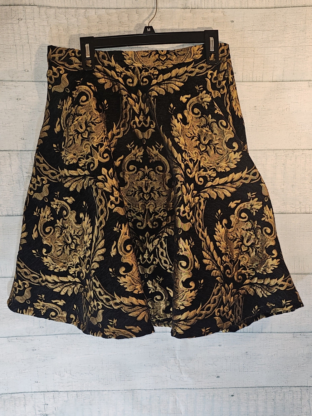 Chicwish Black & Gold Baroque A-Line Skirt